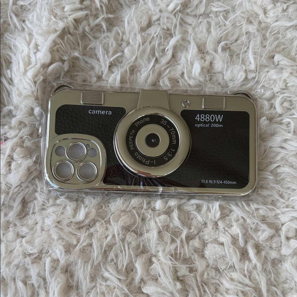 Apple Camera Style Phone Case - Black and Silver